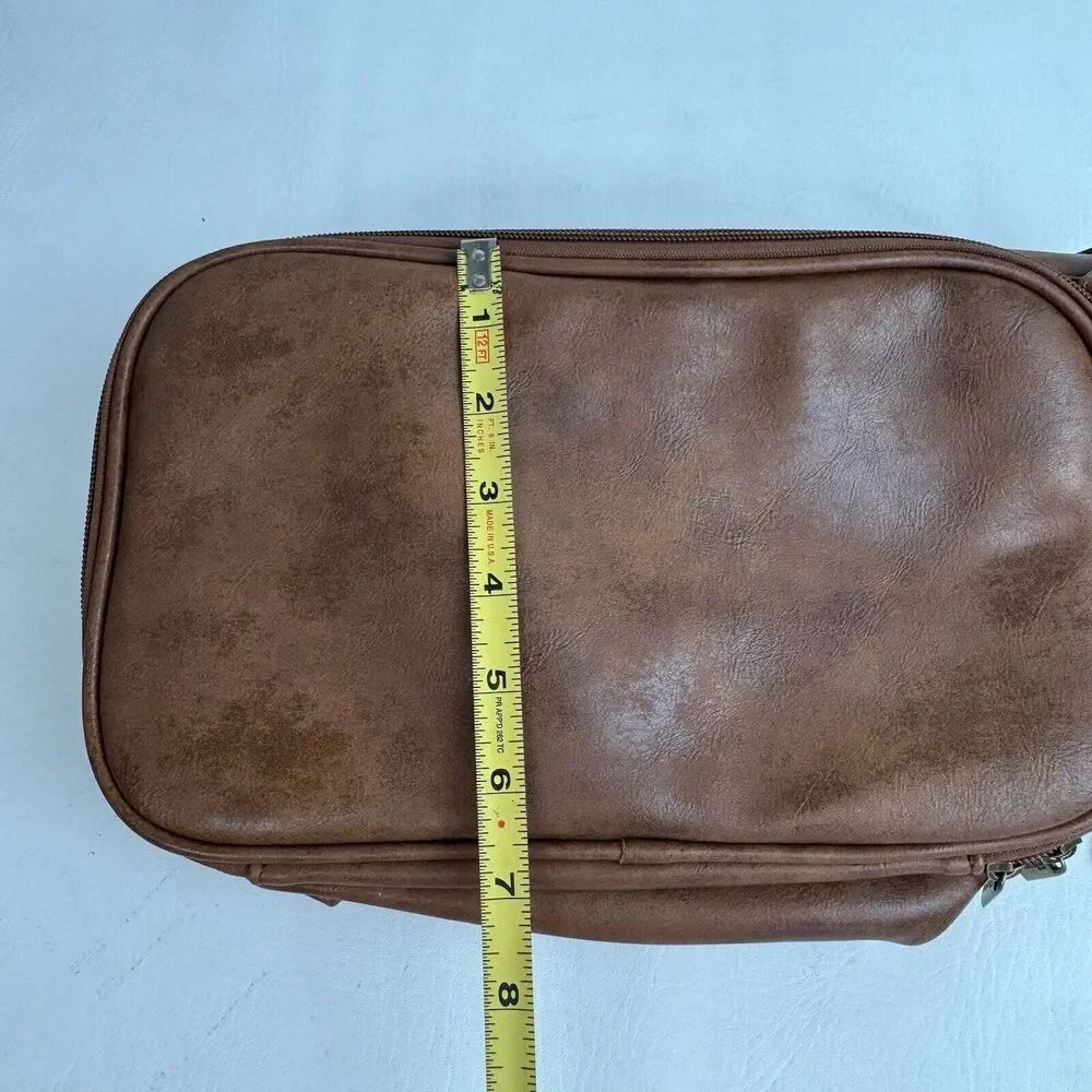 Elviros Men Toiletry Bag Water-Resistant PU Leather‎ Travel Dopp Shaving Kit New